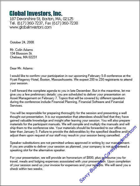 how to write a business letter on letterhead