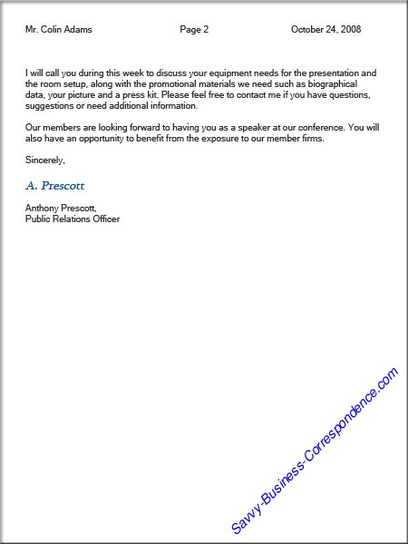 Business Letter Template 2 Signatures